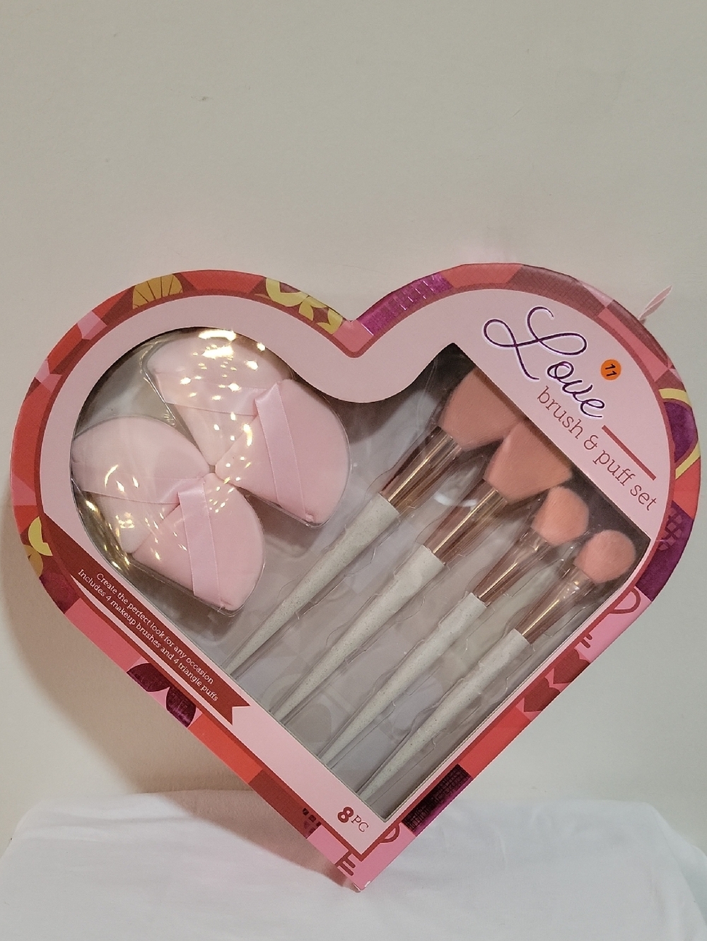 Love Brush & Puff Set - Pink Makeup Brushes and Sponges